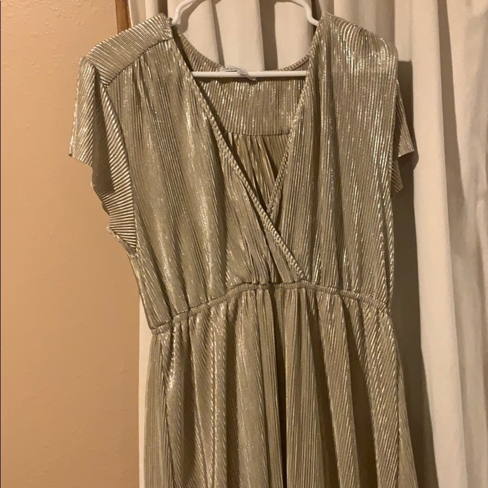 Gold Wrap Maxi Dress